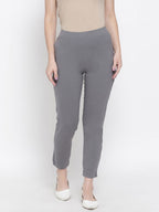 Softline Women's Knitted Pants in Cotton Elastane Fabric with Mid Rise Fit, Soft Elastic Waistband, and Quick Dry Properties