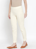 Softline Women's Knitted Pants in Cotton Elastane Fabric with Mid Rise Fit, Soft Elastic Waistband, and Quick Dry Properties
