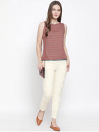 Softline Women's Knitted Pants in Cotton Elastane Fabric with Mid Rise Fit, Soft Elastic Waistband, and Quick Dry Properties
