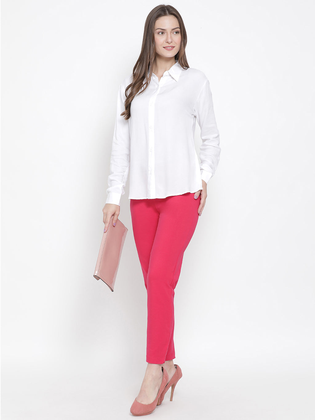Softline Women's Knitted Pants in Cotton Elastane Fabric with Mid Rise Fit, Soft Elastic Waistband, and Quick Dry Properties