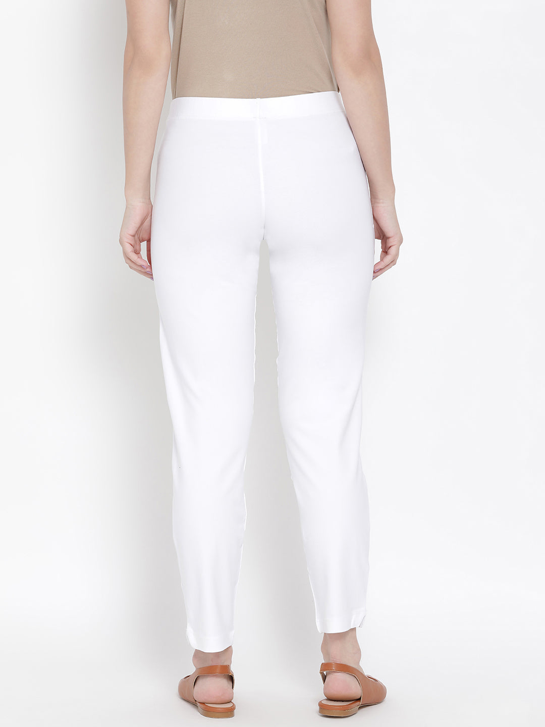 Softline Women's Knitted Pants in Cotton Elastane Fabric with Mid Rise Fit, Soft Elastic Waistband, and Quick Dry Properties