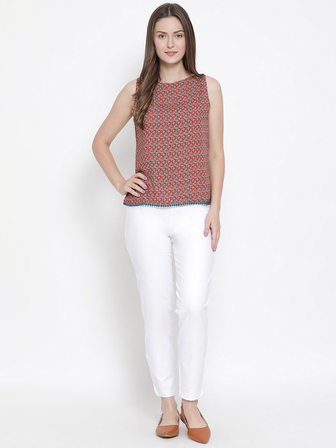 Softline Women's Knitted Pants in Cotton Elastane Fabric with Mid Rise Fit, Soft Elastic Waistband, and Quick Dry Properties