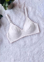 Softline Women's Non Padded Wire Free Bra in Cotton Poly Fabric with Double Layered Cups, Elastic Straps, and Hook Closure (1052)