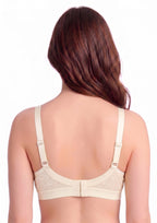 Softline Women's Non Padded Wire Free Bra in 100% Shifley Embroidery Cotton Fabric with  Full Coverage Cups, Broad Elastic Straps, and Hook Closure (1060)