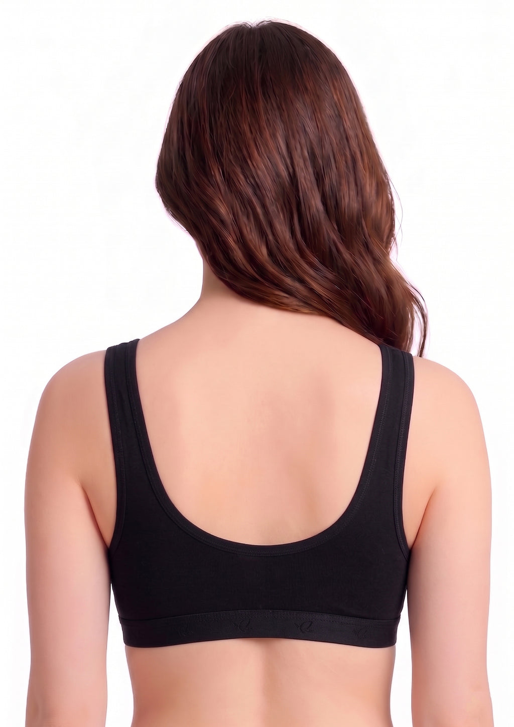 Softline Women's Non Padded Wire Free Sports Bra in 100% Cotton Fabric with Full Cup Coverage, Broad Underband,Double Layered Cups, and Slip On Design (1064)