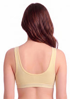 Softline Women's Non Padded Wire Free Sports Bra in 100% Cotton Fabric with Full Cup Coverage, Broad Underband,Double Layered Cups, and Slip On Design (1064)