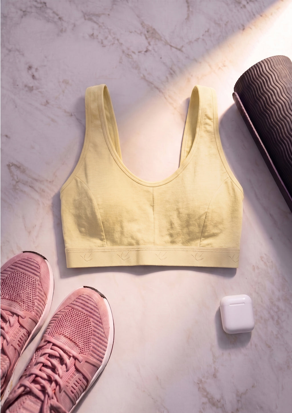 Softline Women's Non Padded Wire Free Sports Bra in 100% Cotton Fabric with Full Cup Coverage, Broad Underband,Double Layered Cups, and Slip On Design (1064)