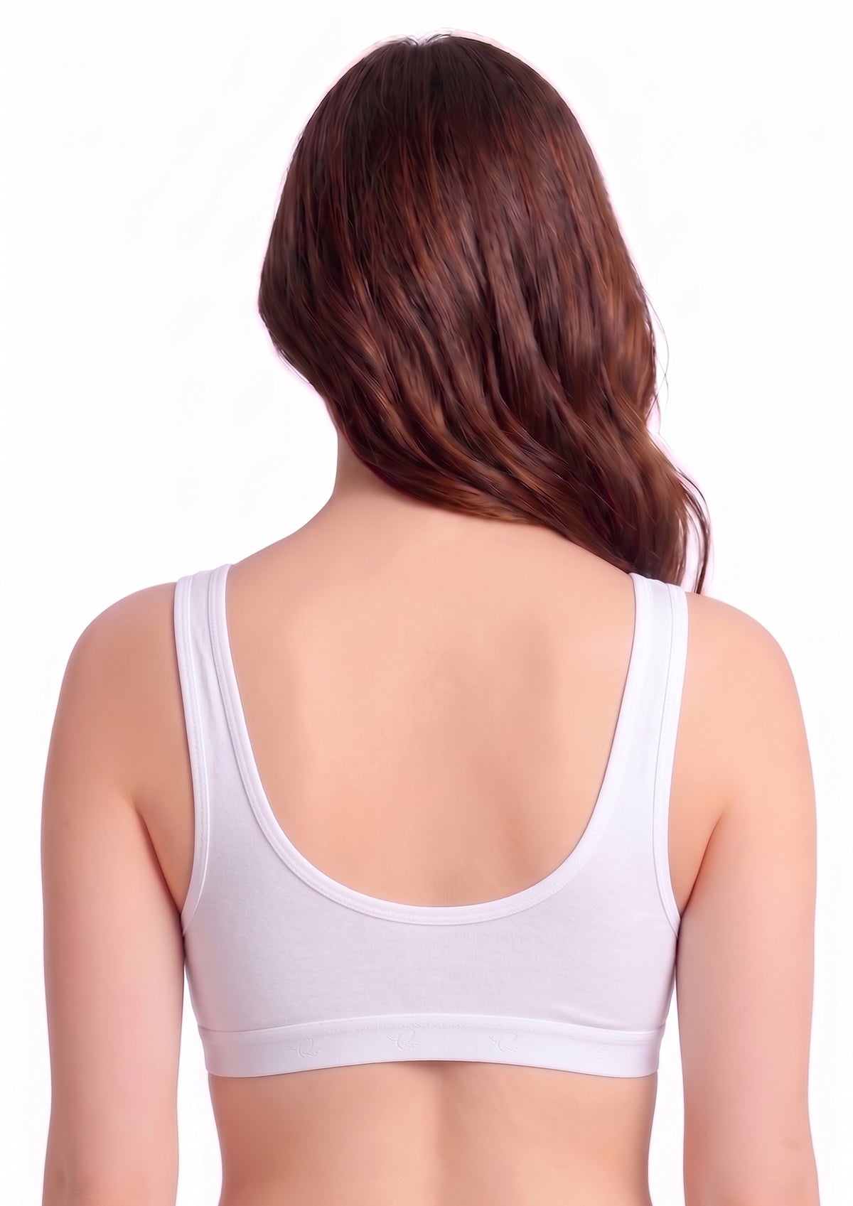 Softline Women's Non Padded Wire Free Sports Bra in 100% Cotton Fabric with Full Cup Coverage, Broad Underband,Double Layered Cups, and Slip On Design (1064)
