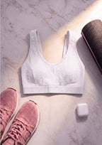 Softline Women's Non Padded Wire Free Sports Bra in 100% Cotton Fabric with Full Cup Coverage, Broad Underband,Double Layered Cups, and Slip On Design (1064)