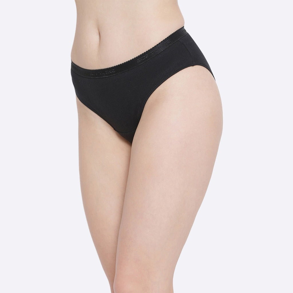 Softline 111 Mid Rise Panty Outer Elastic Assorted Dark Colour Pack Of 2