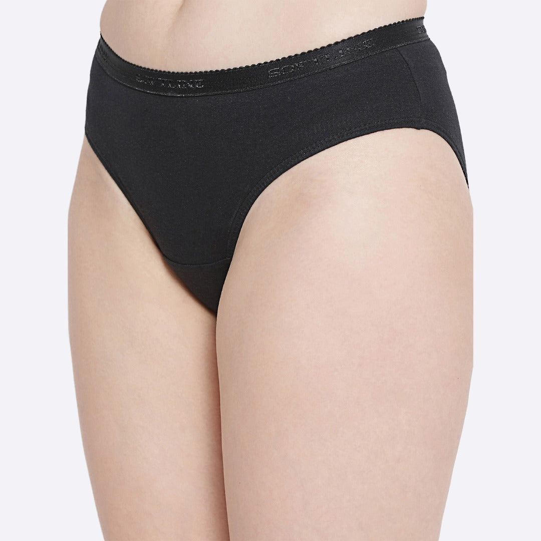 Softline 111 Mid Rise Panty Outer Elastic Assorted Dark Colour Pack Of 2