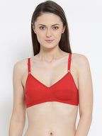 Softline Women's Non Padded Wire Free Everyday Bra in Cotton Poly Fabric with Elastic Straps, and Hook Closure (C-Cup)
