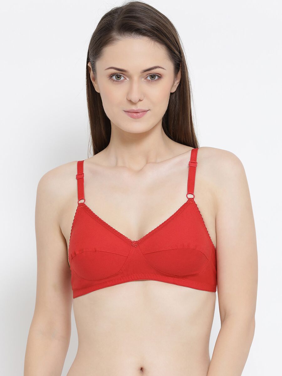 Softline Women's Non Padded Wire Free Everyday Bra in Cotton Poly Fabric with Elastic Straps, and Hook Closure (C-Cup)