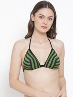 Softline Women's Non Padded Wire Free Bra in 100% Cotton Fabric with Halter Neck and Hook Closure