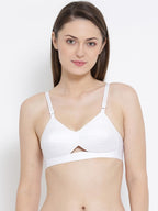 Softline Women's Lightly Padded Wire Free Daily Wear Bra in 100% Cotton Fabric with Cotton Straps and Hook Closure