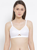Softline Women's Non Padded Wire Free Bra in 100% Cotton Fabric with Cotton Straps and Hook Closure