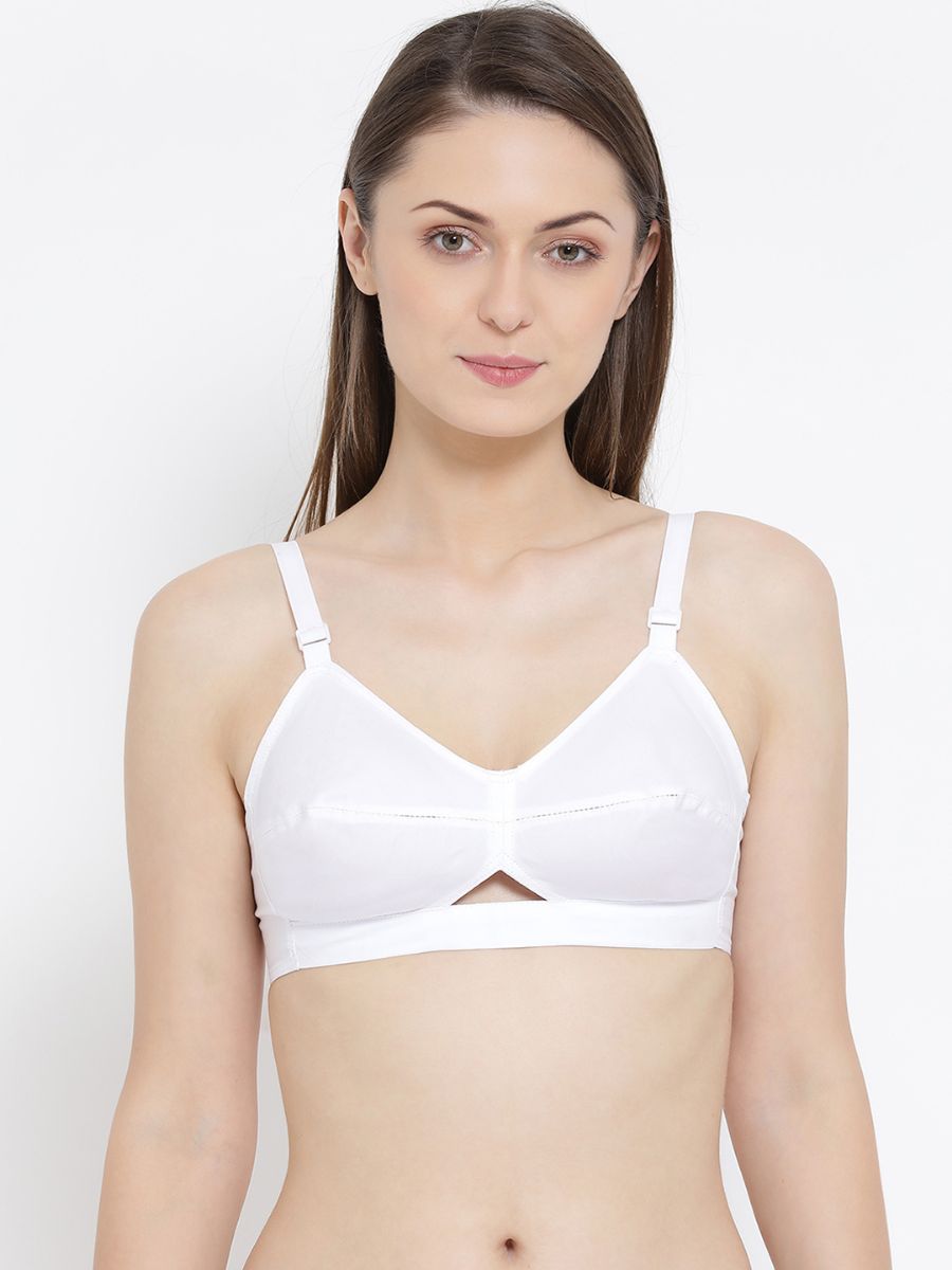 Softline Women's Non Padded Wire Free Bra in 100% Cotton Fabric with Cotton Straps and Hook Closure