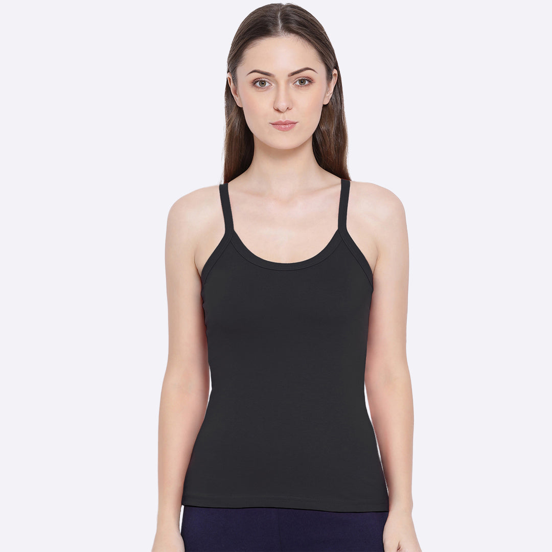 Softline Women's Camisole in 100% Cotton Stretch with High Stretchability, Slim Shoulder Straps, and Snug Fit