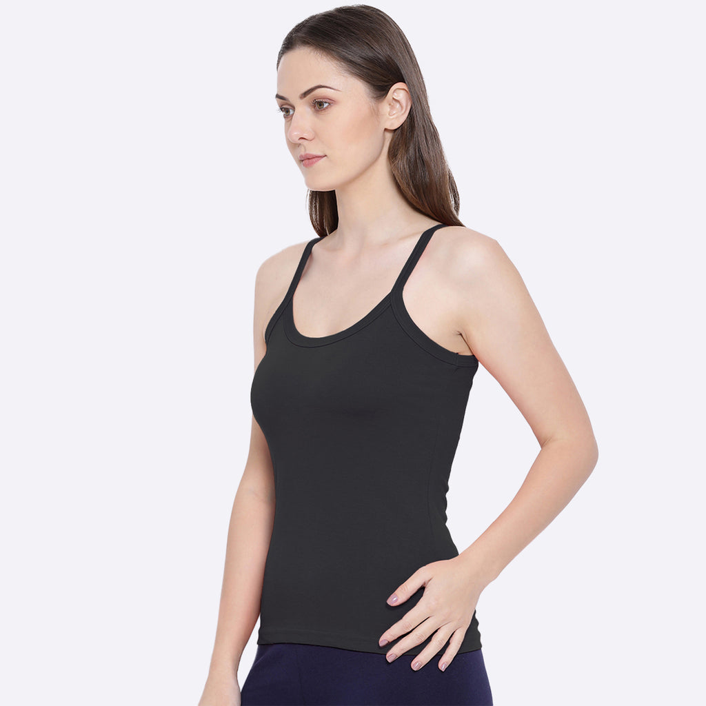 Softline Women's Camisole in 100% Cotton Stretch with High Stretchability, Slim Shoulder Straps, and Snug Fit