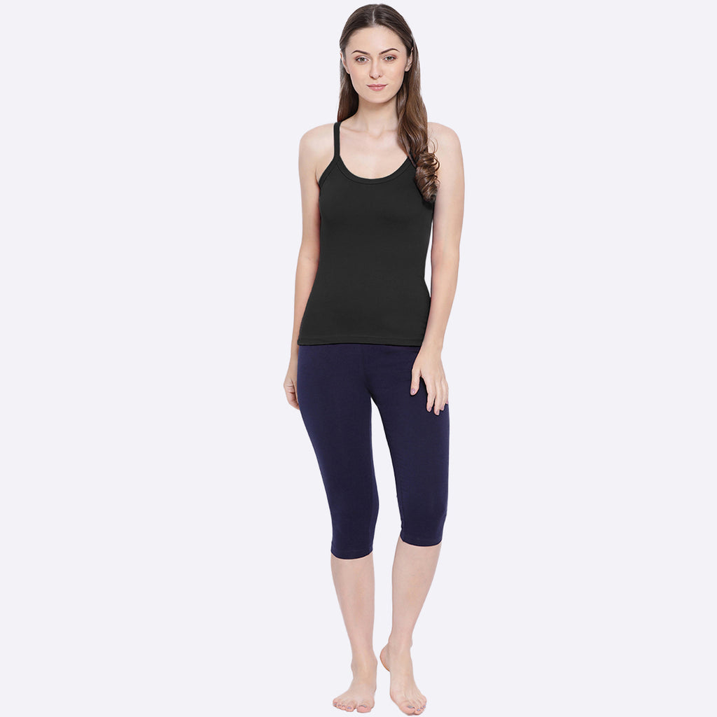 Softline Women's Camisole in 100% Cotton Stretch with High Stretchability, Slim Shoulder Straps, and Snug Fit