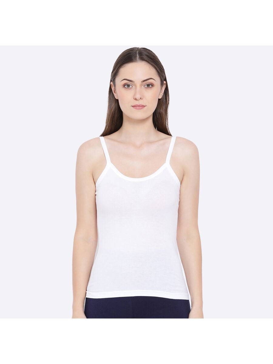 Softline Women's Camisole in 100% Cotton Stretch with High Stretchability, Slim Shoulder Straps, and Snug Fit