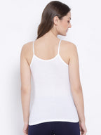 Softline Women's Spaghetti Top in Premium Cotton Stretch Fabric with Stretchable Shoulder Straps and Snug Fit.