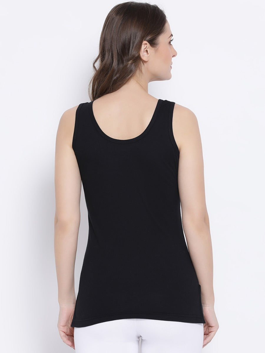 Softline Women's Premium Long Camisole in Cotton Stretch Fabric with Stretchable Broad Shoulder Straps, and Snug Fit