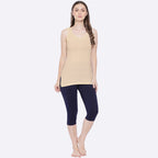 Softline Women's Premium Long Camisole in Cotton Stretch Fabric with Stretchable Broad Shoulder Straps, and Snug Fit
