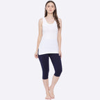 Softline Women's Premium Long Camisole in Cotton Stretch Fabric with Stretchable Broad Shoulder Straps, and Snug Fit