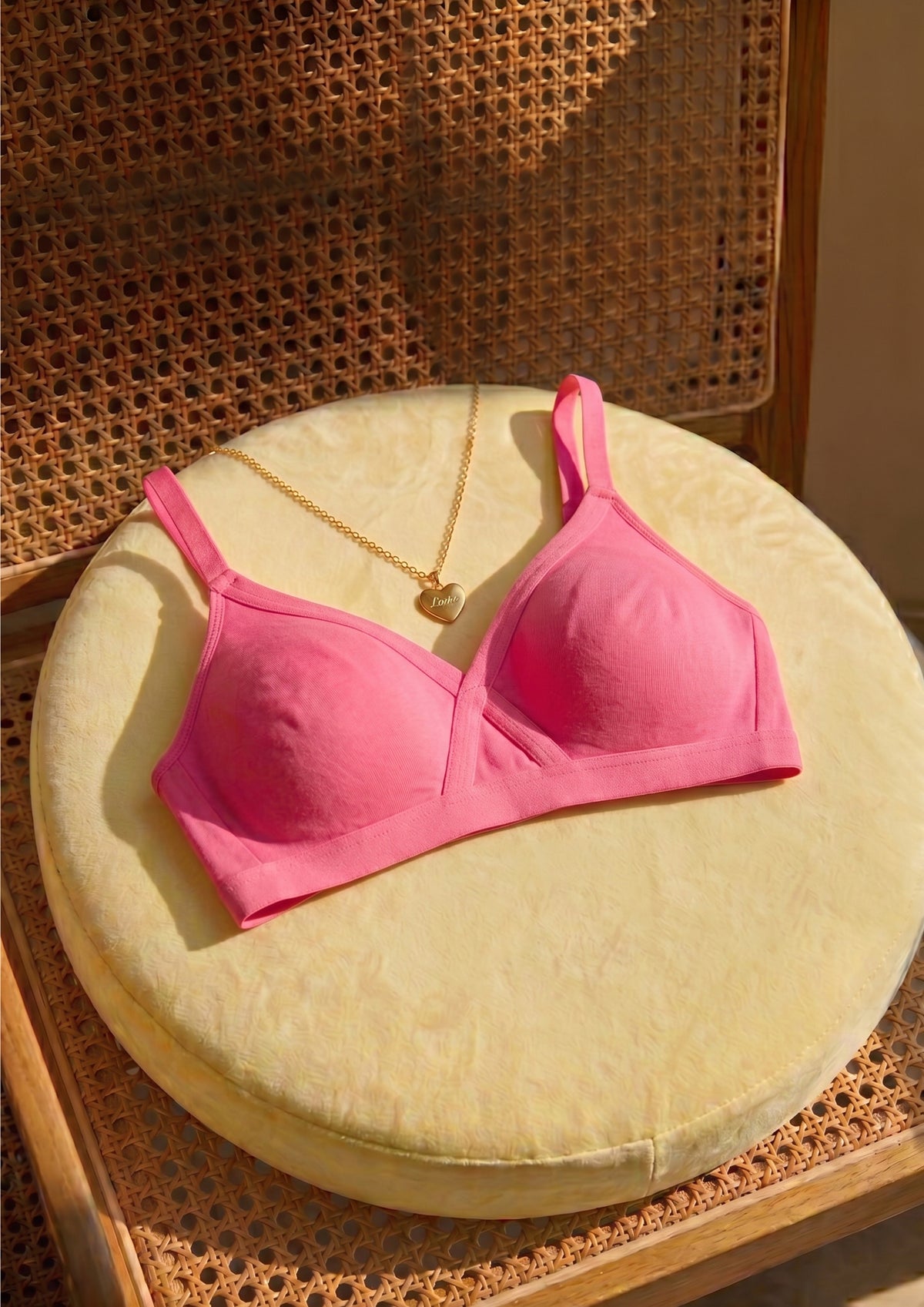 Softline Women's Non Padded Wire Free   T-shirt  Bra in Cotton Poly Fabric with Cross Neck Elastic Straps, Double Layered Moulded Cups, and Hook Closure (2051)