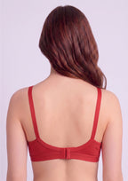 Softline Women's Non Padded Wire Free   T-shirt  Bra in Cotton Poly Fabric with Cross Neck Elastic Straps, Double Layered Moulded Cups, and Hook Closure (2051)