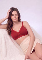 Softline Women's Non Padded Wire Free   T-shirt  Bra in Cotton Poly Fabric with Cross Neck Elastic Straps, Double Layered Moulded Cups, and Hook Closure (2051)
