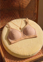 Softline Women's Non Padded Wire Free   T-shirt  Bra in Cotton Poly Fabric with Cross Neck Elastic Straps, Double Layered Moulded Cups, and Hook Closure (2051)