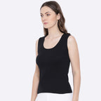 Softline Women's Tank Top in Premium Cotton Stretch Fabric with Stretchable Broad Shoulder Straps and Snug Fit