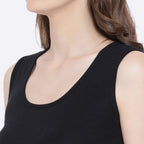 Softline Women's Tank Top in Premium Cotton Stretch Fabric with Stretchable Broad Shoulder Straps and Snug Fit