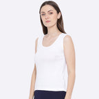 Softline Women's Tank Top in Premium Cotton Stretch Fabric with Stretchable Broad Shoulder Straps and Snug Fit