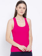 Softline Women's Premium Long Camisole in Cotton Stretch Fabric with High Stretch,  Racer Back Design, Broad Shoulder Straps, and Snug Fit
