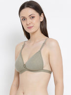 Softline Women's Padded Wire Free T-Shirt Bra in Cotton Poly Fabric with Elastic Straps and Hook Closure