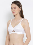 Softline Women's Non Padded Wire Free Bra in 100% Cotton Fabric with Elastic Straps and Hook Closure