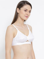 Softline Women's Non Padded Wire Free Bra in 100% Cotton Fabric with Elastic Straps and Hook Closure