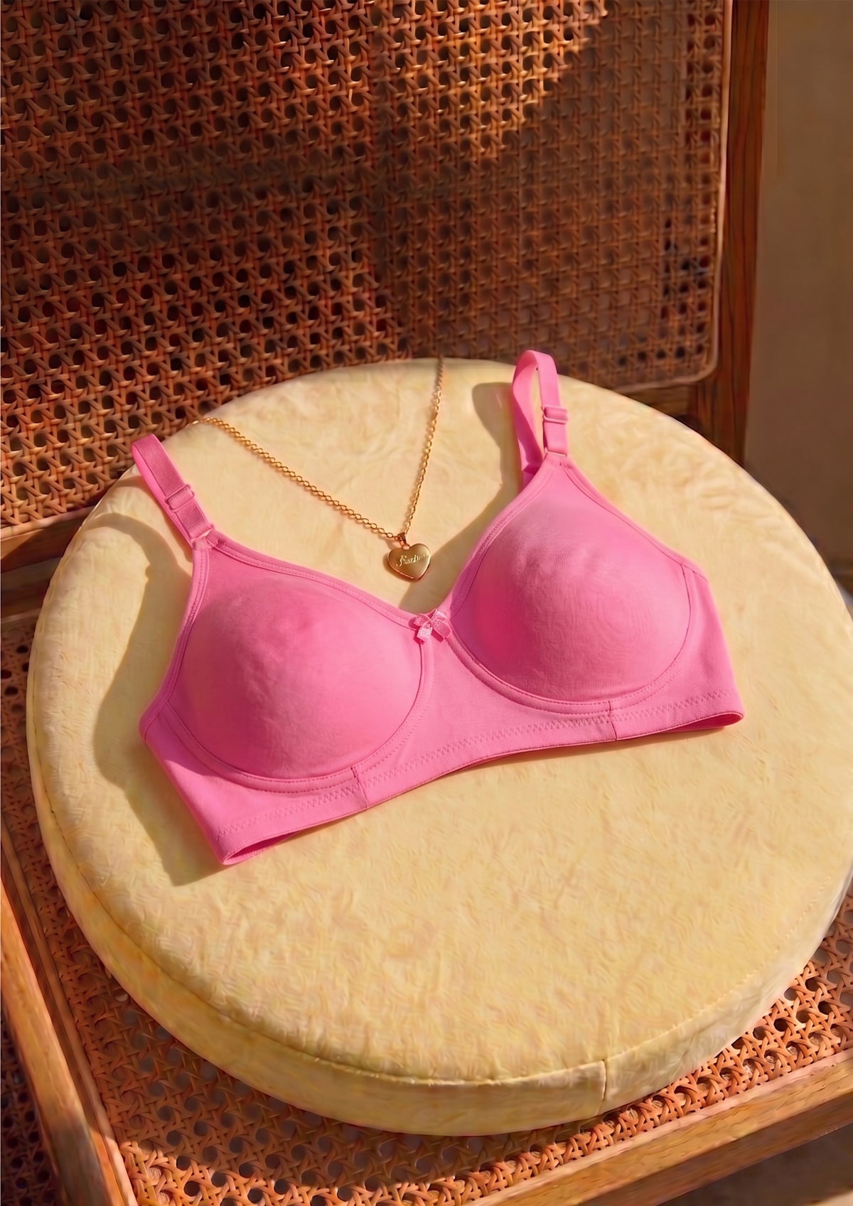 Softline Women's Non Padded Wire Free T-shirt Bra in Cotton Poly Fabric with Elastic Straps, Double Layered Moulded Cups, and Hook Closure (2054)
