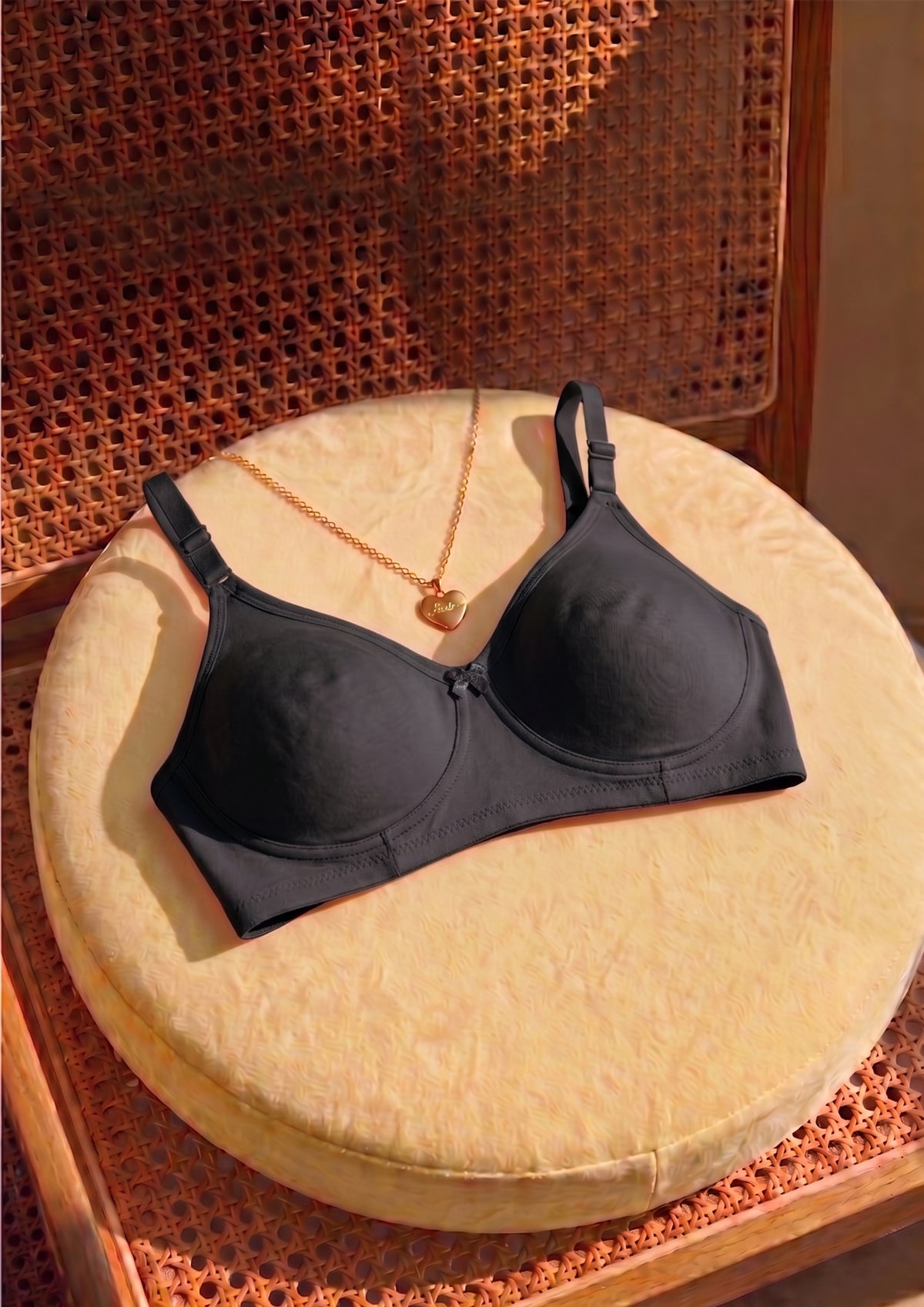 Softline Women's Non Padded Wire Free T-shirt Bra in Cotton Poly Fabric with Elastic Straps, Double Layered Moulded Cups, and Hook Closure (2054)