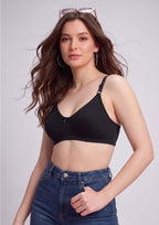 Softline Women's Non Padded Wire Free T-shirt Bra in Cotton Poly Fabric with Elastic Straps, Double Layered Moulded Cups, and Hook Closure (2054)