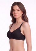 Softline Women's Non Padded Wire Free T-Shirt Bra in Cotton Stretch Fabric with Elastic Straps, Full Cup design, and Hook Closure (2056)