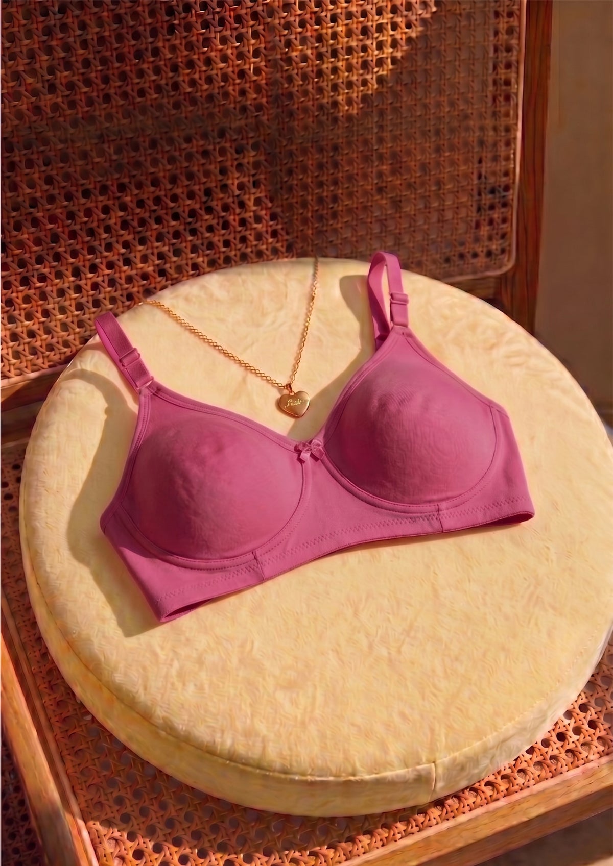 Softline Women's Non Padded Wire Free T-shirt Bra in Cotton Poly Fabric with Elastic Straps, Double Layered Moulded Cups, and Hook Closure (2054)