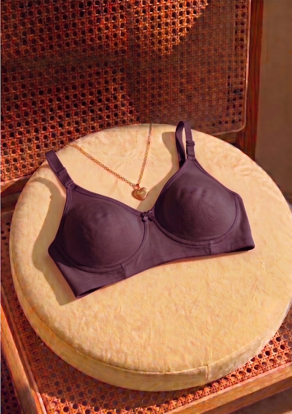 Softline Women's Non Padded Wire Free T-shirt Bra in Cotton Poly Fabric with Elastic Straps, Double Layered Moulded Cups, and Hook Closure (2054)