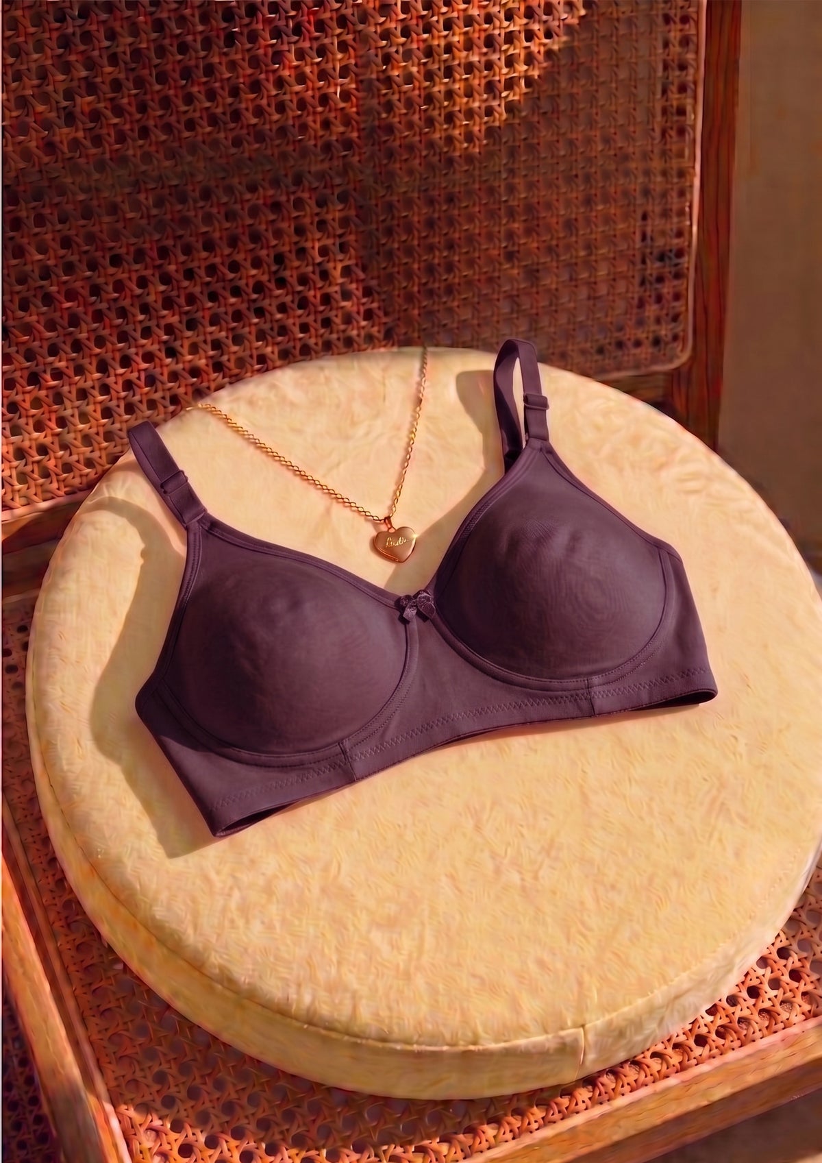 Softline Women's Non Padded Wire Free T-shirt Bra in Cotton Poly Fabric with Elastic Straps, Double Layered Moulded Cups, and Hook Closure (2054)