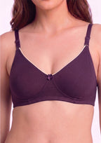Softline Women's Non Padded Wire Free T-Shirt Bra in Cotton Stretch Fabric with Elastic Straps, Full Cup design, and Hook Closure (2056)