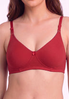 Softline Women's Non Padded Wire Free T-Shirt Bra in Cotton Stretch Fabric with Elastic Straps, Full Cup design, and Hook Closure (2056)