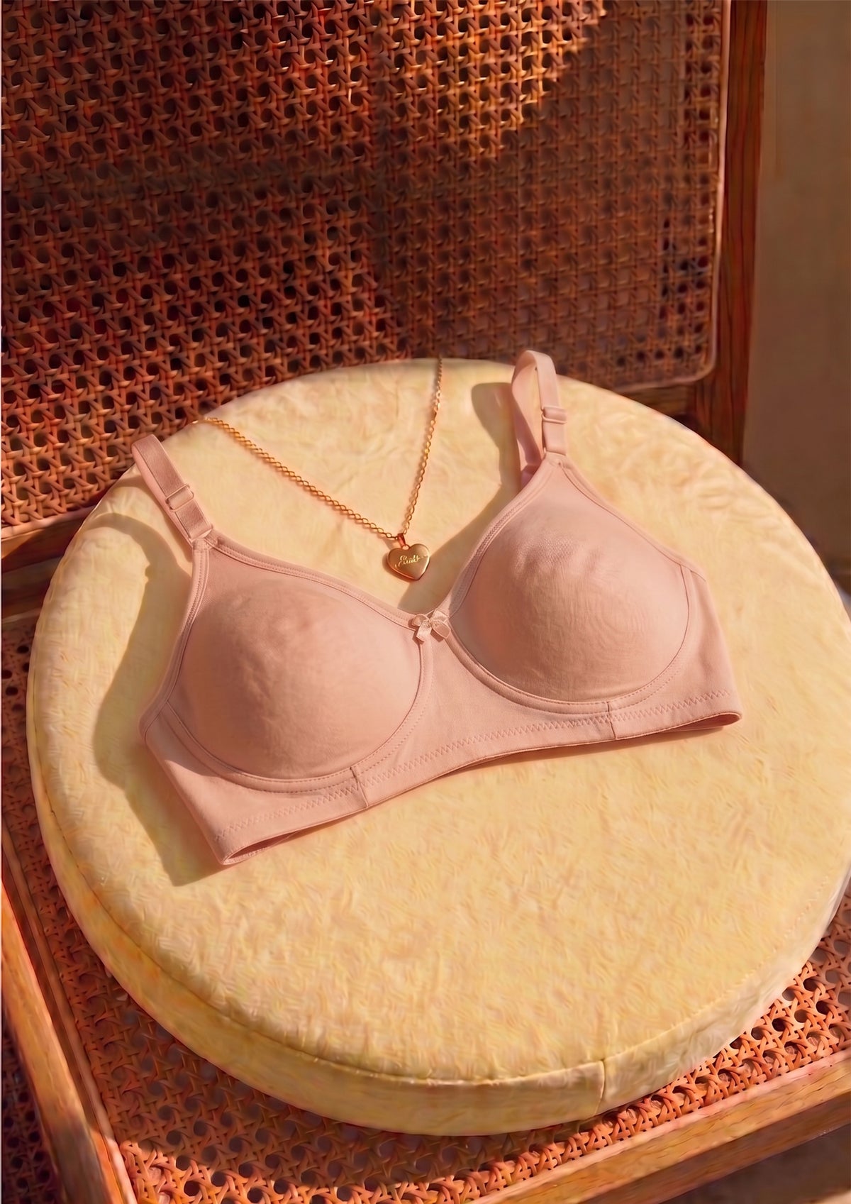 Softline Women's Non Padded Wire Free T-shirt Bra in Cotton Poly Fabric with Elastic Straps, Double Layered Moulded Cups, and Hook Closure (2054)